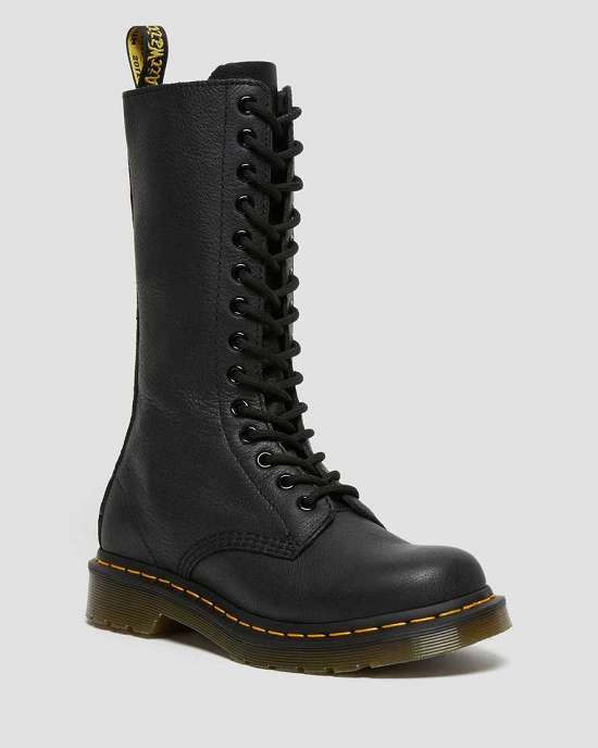 Botas Con Cordones Dr. Martens 1b99 Virginia High Mujer Negros MX-92157